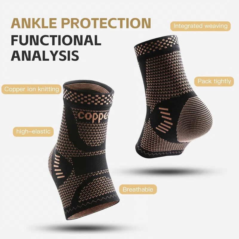 Copper-Infused Aero-Compression System – Premium Recovery Ankle Support Sleeve