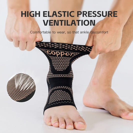Copper-Infused Aero-Compression System – Premium Recovery Ankle Support Sleeve