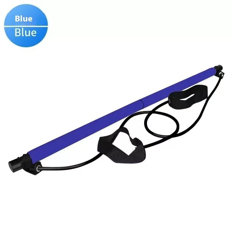 Pilates Stick Adjustable Fitness Bar with Resistance Bands for Home Workout