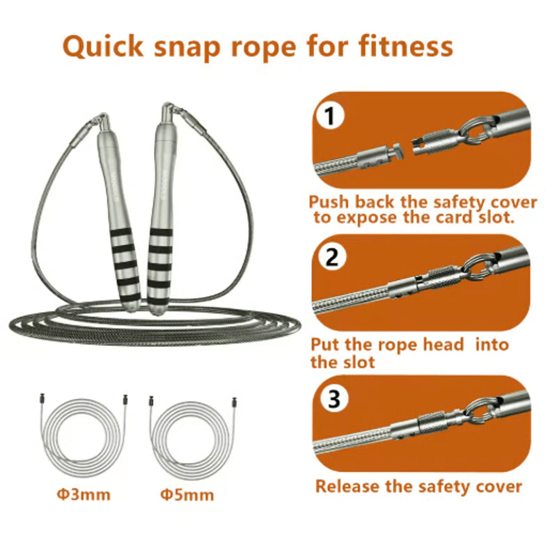 MOGOLD Premium Metal Wire Jump Rope – Adjustable fitness jump rope