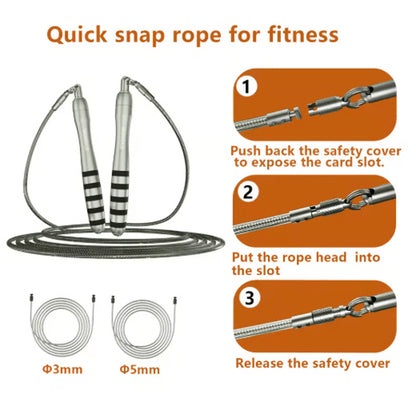 MOGOLD Premium Metal Wire Jump Rope – Adjustable fitness jump rope