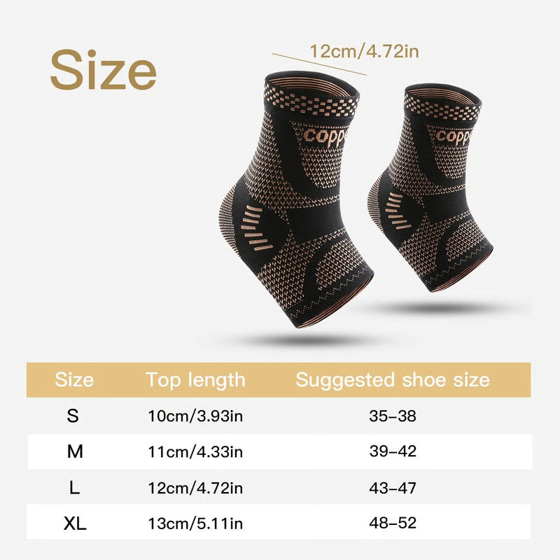 Copper-Infused Aero-Compression System – Premium Recovery Ankle Support Sleeve
