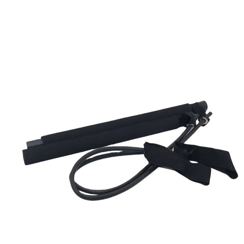 Pilates Stick Adjustable Fitness Bar with Resistance Bands for Home Workout