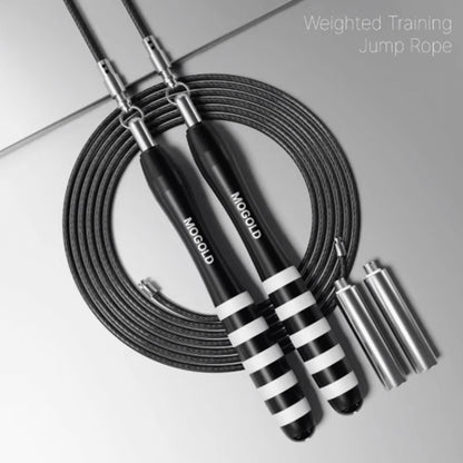 MOGOLD Premium Metal Wire Jump Rope – Adjustable fitness jump rope
