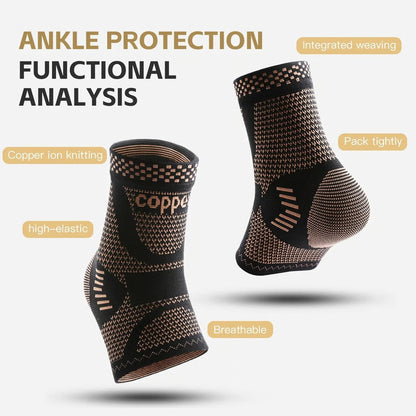 Copper-Infused Aero-Compression System – Premium Recovery Ankle Support Sleeve